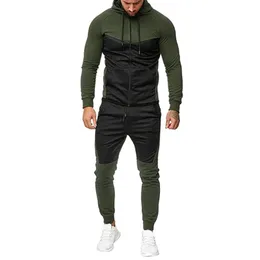 Men's Tracksuits Sportswear Duas peças Conjunto de esportes casuais casuais vestidos de traje de travessia de traje de suor Men Track