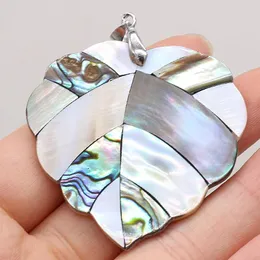 Pendant Necklaces Natural Freshwater Shell White Black Abalone Heart Shaped Lady Making DIY Necklace Bracele 50x50mm