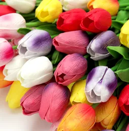 Den senaste PU Mini Tulip Simulation Flower Fake Flower En mängd olika färger för att välja Support Anpassad logotyp