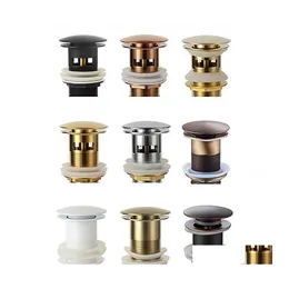 Other Bath Toilet Supplies Bathroom Basin Sink Up Drain Waste Stopper Faucet Accessories Brass Mablack/Chrome/Rose Gold/Brushed Go Dhsz4