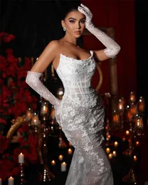 2023 Suknie ślubne syreny seksowne ukochane dekolty aplikacje koronkowe suknie ślubne