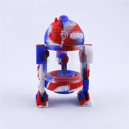 Design creativo Silicone Water Pipe a forma di robot robot tubi di bruciatore di olio di vetro tubi di silicio senza grazia