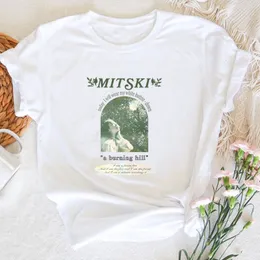 女性の Tシャツ Mitski バーニングヒル Tシャツグラフィックプリントサマーツアー Tシャツ女性綿半袖レディーストップス Tシャツストリート 230105