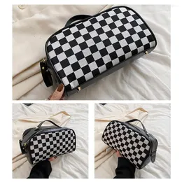 Kosmetiktaschen PU-Lederhandtasche Retro Tragbare Reisewaschtasche Perfektes Geschenk für Freundin Schwester