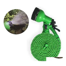 Watering Equipments 100Ft Lengthen Retractable Water Hose Set Plastic 2 Colors Garden Car Washing Expand With Mtifunction Gun Dh0755 Dhqwl