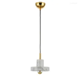 Hängslampor moderna naturliga marmorbelysningar matsal sovrum el loft hanglamp nordisk armatur Suspendu E27 Lampe