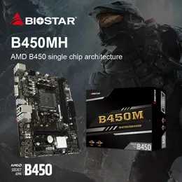 Biostar B450MH Nytt moderkortsuttag AM4 32GB DDR4 AMD B450 Support AMD R5 R7 R9 CPU Processor Micro-ATX Placa Me Me