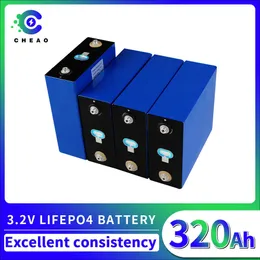 Batería Lifepo4 de 3,2 V, paquete de baterías LiFePo4 recargables de ciclo profundo de 320Ah para bricolaje, sistema de almacenamiento de viento Solar RV, carretilla elevadora de yate