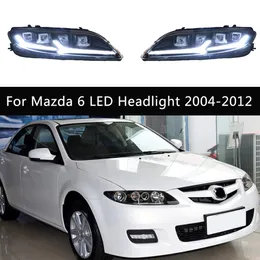 Bilstrålkastare Montering Dagsljus för Mazda 6 LED-strålkastare 2004-2012 Dynamisk streamer Turn Signal High Beam Front Lamp