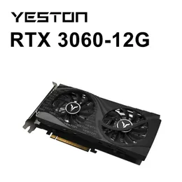 Yeston New RTX 3060 Cartão gráfico 12g 12GB GDDR6 GEFORCE CARTA DE VÍDEO GPU NVIDIA 8NM 192BIT 8PIN GAMING PLACA DE VDEO