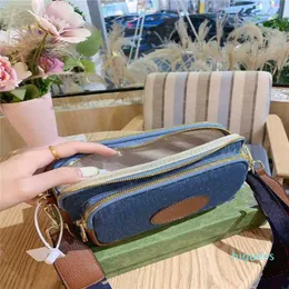 Designer- Camera Bales Chest Pockets Oblique Satchel Denim Unisex Women Genuine Leather Handbags Handbag Shoulder Bags top