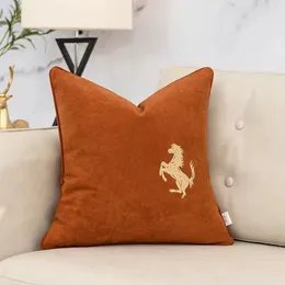 Designers Nordic Style Office Home Stay Hotel Embroidered Horse Pillow With Core Living Room Sofa Bedside Cushion Backrest Cover