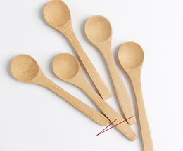 13cm Round Bamboo Wooden Spoon Soup Tea Coffee Honey Spoons Stirrer Mixing Cooking Tools Catering Kitchen Utensil SN610