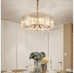 Lampy wiszące 4 żarówki Europejska świeca K9 Clear Crystal żyrandole sufitowe salon nowoczesny E14 LED AC Hurtownia żyrandol