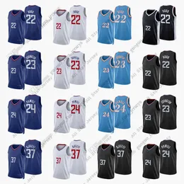Jerseys de basquete Impresso personalizado 2022 Novo camisa de basquete da cidade 22 Rodney Hood 23 Robert Covington 24 Norman Powell 37 semi ojeleye azul branco preto alto alto