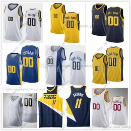 Jerseys de basquete Impresso 75th 2022 Novo camisa de basquete da cidade 11 Domantas Brogdon Sabonis Turner Levert Warren Lamb McConnell Craig Holiday Duarte