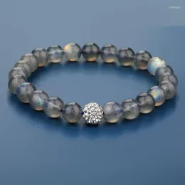 Charm Armbänder Natural Moonstone Perlen Armband für Frauen Heilung Energiebilanz elastischer Bijoux Femme Schmuck Geschenk 8mm Drop 2023