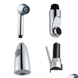 Kitchen Faucets Abs Chrome Sier Sink Pl Out Faucet Dual Spray Spout Shower Head Down Accessories1 Drop Delivery Home Garden Showers A Dhsv4