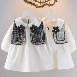 Mädchen Kleider Baby Mädchen Kleid 2023 Kleidung Kleine Duft Anzug Prinzessin Langarm Nette Spitze Für Kinder