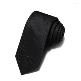 Bow Ties 2023 Hihg Quality Black Irregular Striped For Men 5.5cm Slim Necktie Designer Brand Narrow Mens Neck Tie With Gift Box