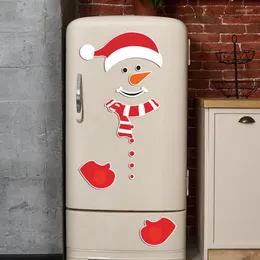 Christmas Decorations Snowman Magnetic Fridge Stickers Merry For Home 2023 Gift Year Noel Navidad