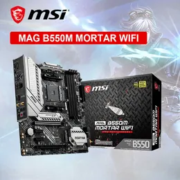 MSI New MAG B550M 박격포 WIFI 마더 보드 Micro-ATX AMD B550M DDR4 128G AM4 AMD Ryzen CPU 키트 프로세서 placa mae 지원