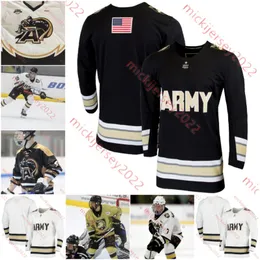 Army Black Knights Hockey Jersey Gavin Abric John Keranen Noah Wilson Thomas Farrell Anthony Firriolo Kendrick Frost Mens Custom College Cucite Maglie dell'esercito