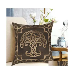 Poduszka/poduszka dekoracyjna Drzewo życia yggdrasil na Celtic rzut case s krótki plus poduszka na domowe krzesło sofy dekoracyjne DHPI