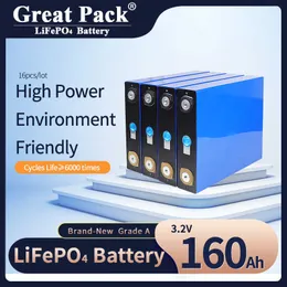 Home Energy Storage 8pcs 3.2V 160AH Helt ny klass A LIFEPO4 Battericell 100% full kapacitet laddningsbar litiumjonfosfat