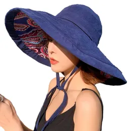 Stingy s Women Summer Floppy Fisherman Double Sided Sun Donna Wide Large Brim Bohemia Sunhat Beach Hat Cap Vacation New 0103
