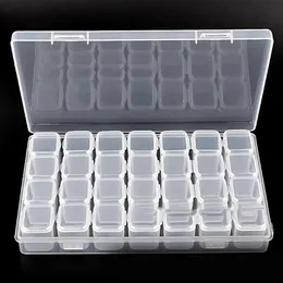 Watch Boxes & Cases Slots Clear Plastic Empty Nail Art Decoration Storage Case Box Glitter Rhinestone Beads Accessories Container ToolW2710