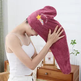 Towel Microfiber Shower Cap Artifact Embroidery Bath Hats Dry Hair Quick Drying Soft For Lady Turban Head