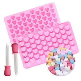 55 Holte Gummy Love Hart Vorm Ice Cube Chocolade Siliconen Mold Fondant Molds Valentine Candy Mold Cake Decorating Tools SS1230