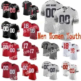 American College Football Wear THR NCAA College Jerseys Ohio State Buckeyes 2 JK Dobbins 5 Garrett Wilson 45 Archie Griffin 88 Jeremy Ruckert 80 CJ Saunders Custom