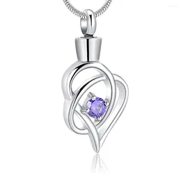 Hänge halsband Infinity Heart Cremation Jewelry for Ashes Pendants rostfritt stål kristallminnesmärke