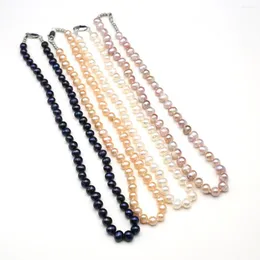 Girocollo Collana con perle naturali da 7-8 mm Perline davvero d'acqua dolce per accessori per feste di nozze da donna