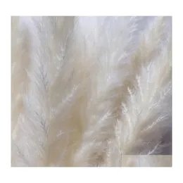 Decorative Flowers Wreaths 15Pcs Brush Natural Dried Small Pampas Grass Phragmites Wedding Flower Bunch 3 Colors For Home Decor1 D Dhqjw