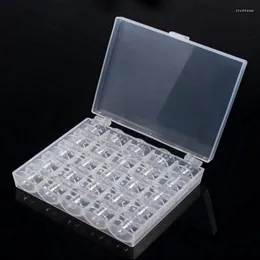 Gift Wrap 11.9x9.8x2.6cm 1set Bobbin Case 25 Sets Transparent Plastic Box