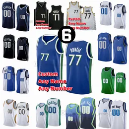 Custom 2022-23 New Printed Basketball Jerseys 25 Reggie Bullock Doncic 42 Maxi Kleber 10 Dorian Finney-Smith 8 Josh Green 9 A.J. Lawson 23 McKinley Wright 6 patch