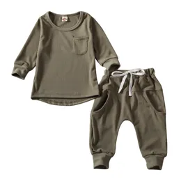 衣料品セット幼児の男の子の女の子の綿服プルオーバートップパンツトラックスーツの衣装230105