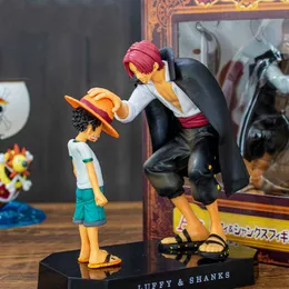 Action Toy Figures Anime One Piece Four Emperors Shanks Straw Hat Luffy Ornament Pvc Action Figur 18cm Doll Collectible Model Stigur Toys Gift T230105