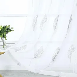 Cortinas de tule cinza cortinas para sala de estar quarto cozinha pura a triagem de janelas bordadas modernas personalizando