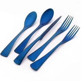 أدوات المائدة مجموعات 5pcs الأزرق 18/10 فولاذ مقاوم للصدأ فولاذ فولاذ