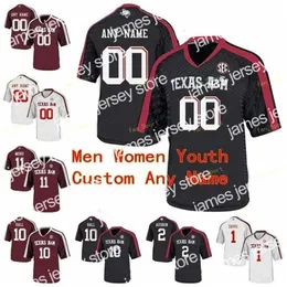 American College Football Wear Thr NCAA College Maglie Texas A M Aggies 20 James White 25 Kendall Bussey 28 Isaiah Spiller 3 Christian Kirk Calcio personalizzato cucito