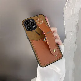 Luksusowy skórzany futerał na telefon Opaska na ramię Phonecover Klasyczna litera Kwiat na iPhone'a 14 Pro Max 14plus 13 12 11 Xs Xsmax Designer Etui na iPhone'a