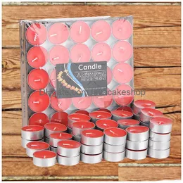 Candele 50 pezzi / set Forniture per feste di compleanno Torta nuziale Fiamme sicure Decorazione dessert Colorf Flame Candela multicolore 220831 Drop Delive Dhgm6