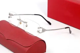 デザイナーブランドの高級カルティサングラスフレームファッションメンズゴールドリムレス眼鏡男性用反射防止サングラスメタルシルバーフレームレス良い