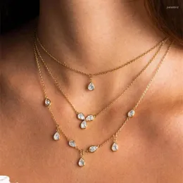 ペンダントネックレスMavis Hare Est Teardrop Collection Necklaceステンレス鋼水ドロップクリスタルチェーンセットバレンタインデーギフト