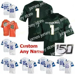 American College Football Wear Thr NCAA College Jerseys Colorado State 9 Warren Jackson 91 Jan-Phillip Bombek 97 Toby McBride 98 Ellison Hubbard Futebol Custom Sti