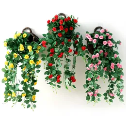 The latest simulation Decorative Flowers rose wall hanging vine a variety of color options support customized logo